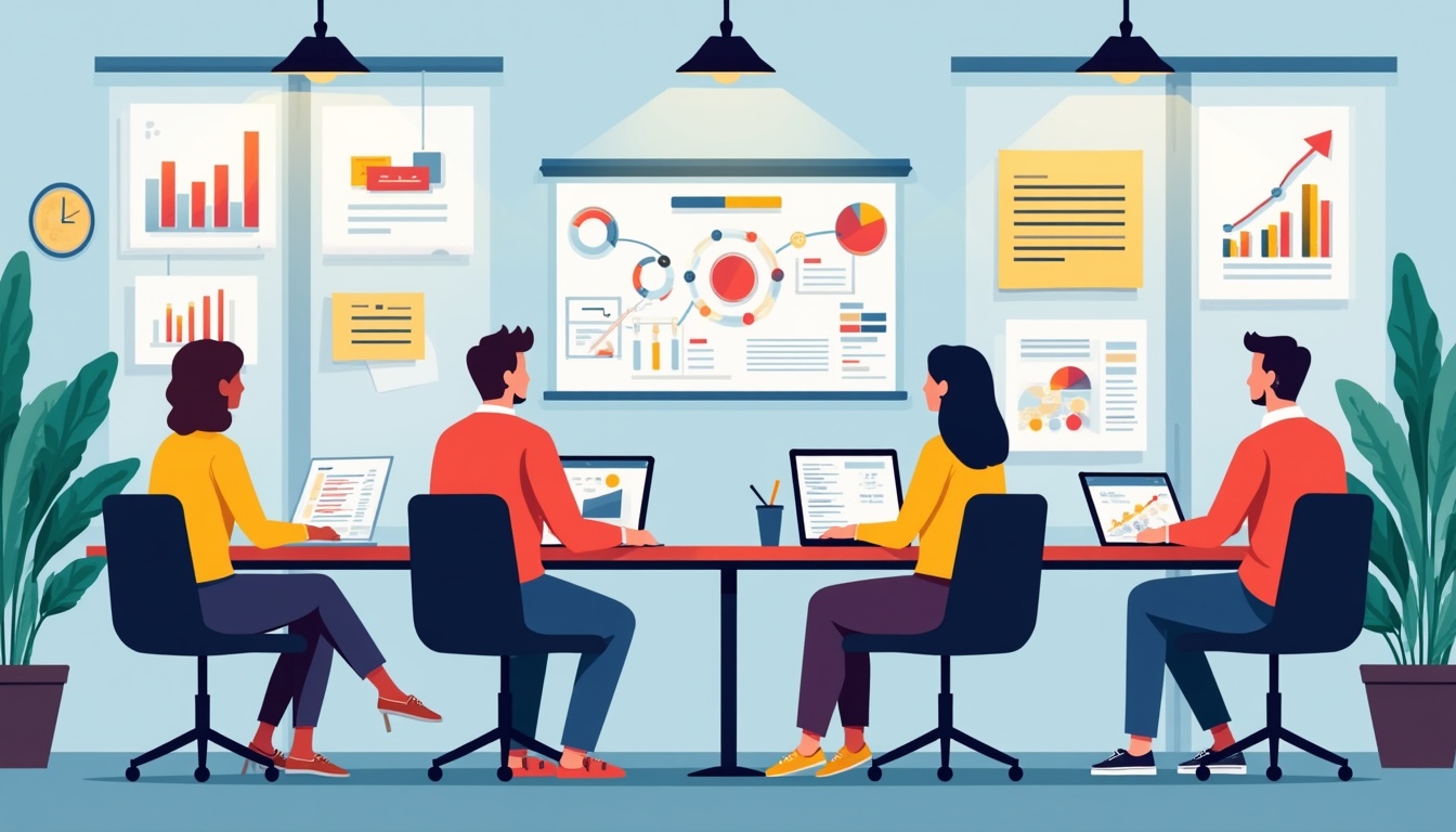 Ilustrație cu elemente de web design și harta Bucureștiului, reprezentând o agentie web design Bucuresti de succes